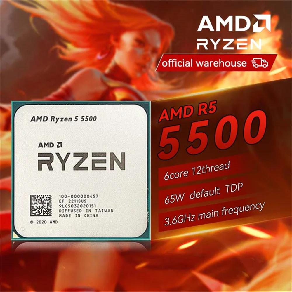 AMD Ryzen 5 5500 CPU μ, R5 5500 100%, 6 ھ  AM4 65W ũž  ǻ CPU,  ǳ 